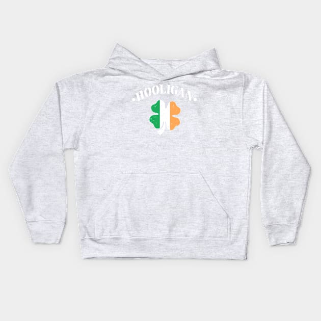 St Patricks Day Irish Heritage Shirt - Hooligan Flag Kids Hoodie by benyamine